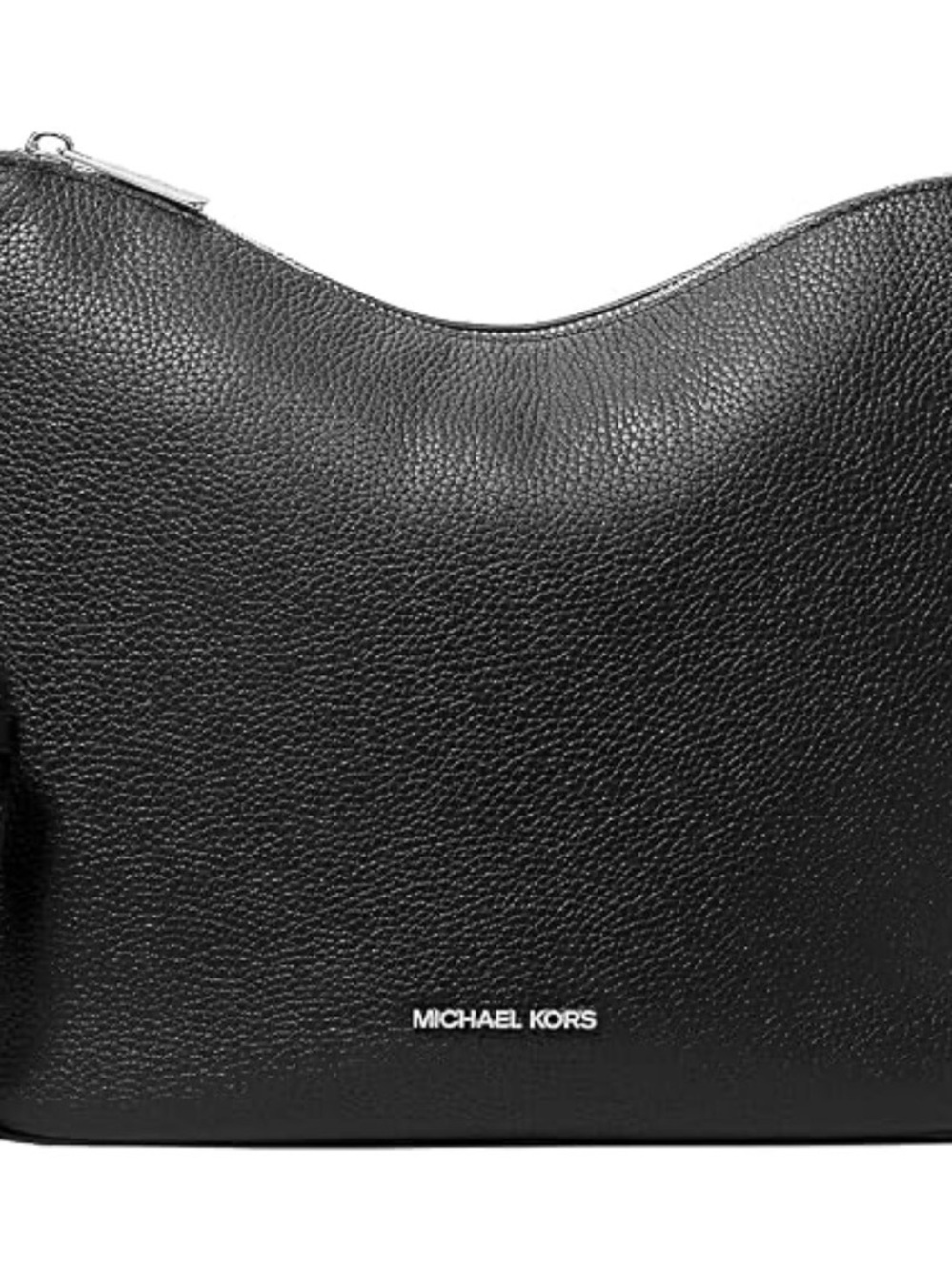 Michael Kors Med Nayla Pebbled Leather Messenger Bag Crossbody Silver Hardware